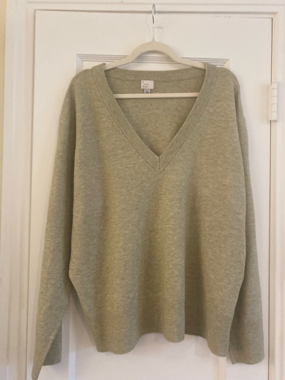a new day Women’s Sage Green V-Neck Knit Sweater -XL